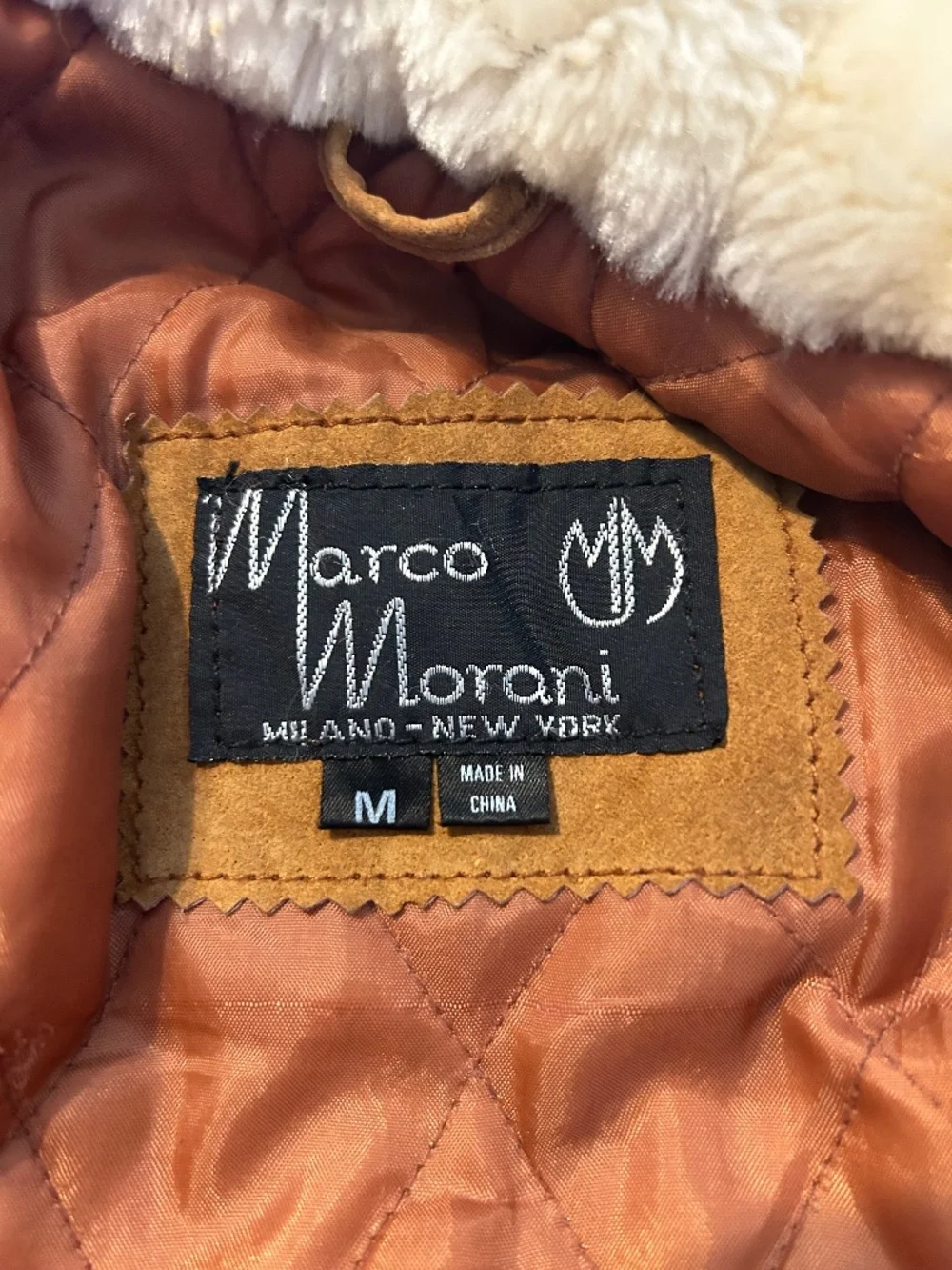 Vintage Marco Moroni Brown Leather Suede Coat Boho with Hood Medium - Picture 9 of 13